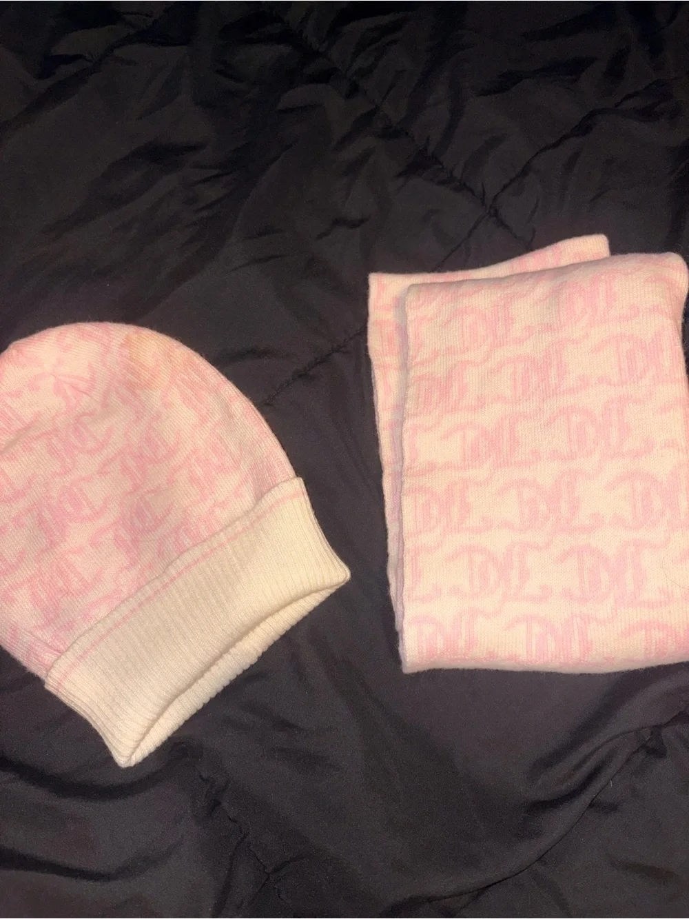 Pink Juicy Couture Beanie and Scarf Set